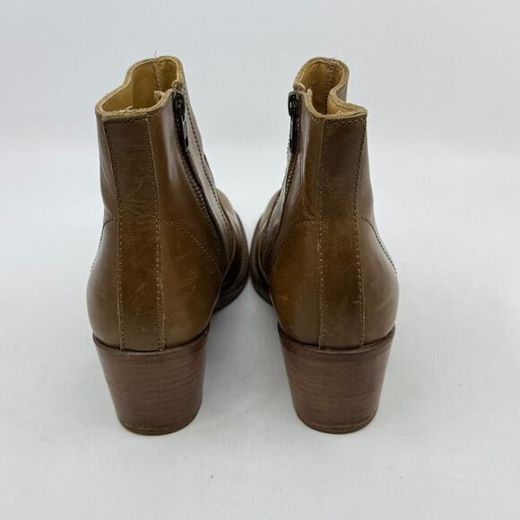 A.P.C. Rue Madame Paris Brown Leather Anna Cowboy Ankle Boots - Picture 3 of 14